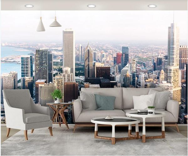 

3d wallpaper custom p modern city high-rise buildings tv background home decor living room 3d wall murals wallpaper for walls 3 d