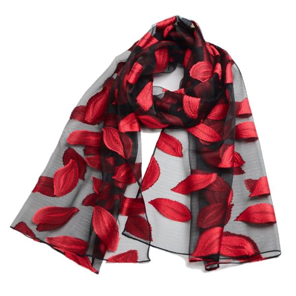 

womens summer breeze lightweight sheer wrap gauze scarf red, Blue;gray