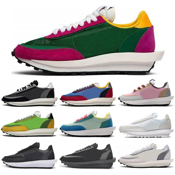 

fashion ldv waffle mens womens running shoes white nylon pink pine green varsity blue white grey mens trainers sports sneakers