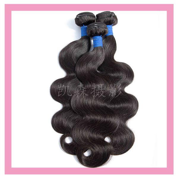 

Malay ian virgin human hair 3 bundle body wave traight double weft natural color 3 piece lot hair product 8 30 quot, Black