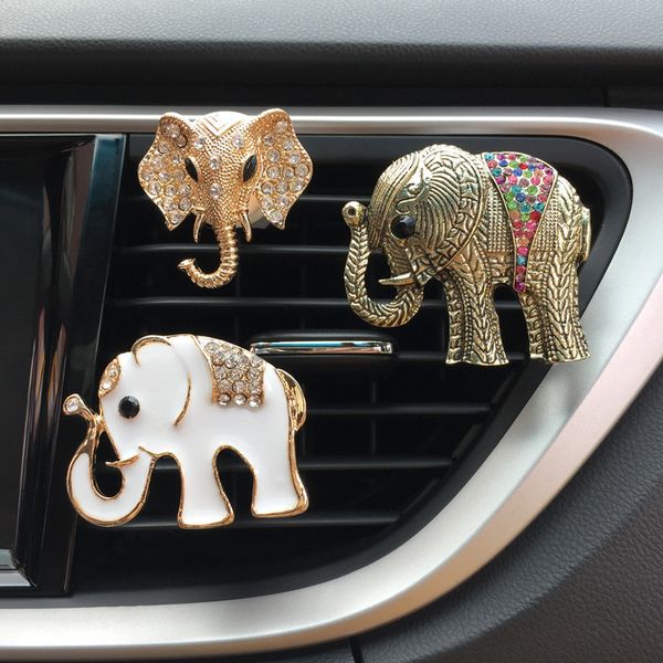 

car ornament diamond noble elephant outlet vent clip cute gift air freshener retro auto decoration solid car perfume styling