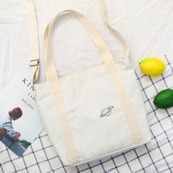 

the new korean version of the wild casual cloth bag large capacity women's single shoulder crossbody canvas bag shopping