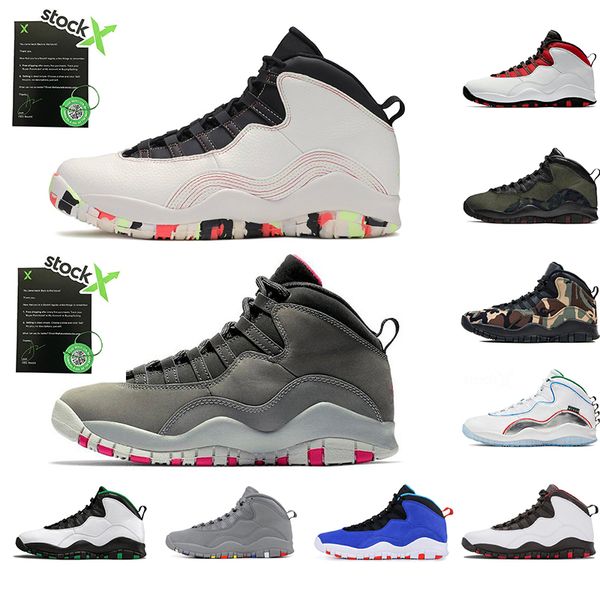 

nike air jordan поступления 10 баскетбольная обувь оригинальные 10s уэстбрук цементные прохладный серый бежевый fusion red спорт на открытом