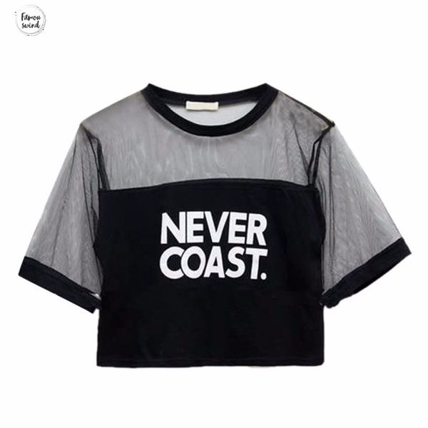 

женщины девушки тенниска sexy через crop top crew neck выдалбливают см сыпучие марлевые топы 20199 продукта одежда женская, White