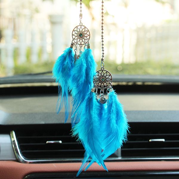 

mini dream catcher car pendant wind chimes feather decoration home decor & wall hanging adornment handmade dreamcatcher gifts