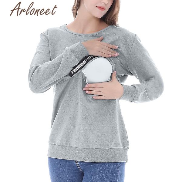 

arloneet одежда женщины sweatershirt o шеи топы для беременных сыпучие кормящих sweatershirt с длинным рукавом зимняя беременных одежда, White