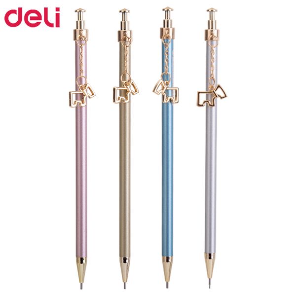 

deli 1pcs luxury metal dog pendant mechanical pencils 0.5mm kawaii stationery supplies 0.7mm mechanical pencil for school office, Blue;orange