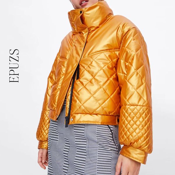 

winter coat women thick yellow satin parka femme vintage long sleeve warm winter jacket casual women parka jacket, Black