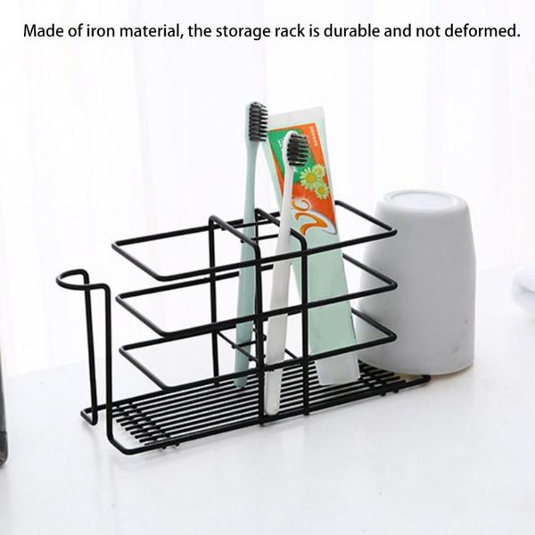 

bathroom shelves toothbrush holder storage rack durable firm adhesive toiletry shelf wall mounted wrought iron container accessories