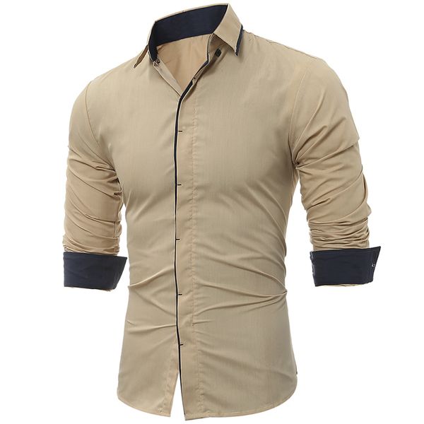 

mens shirt fashion male shirt long-sleeves classic dark throttle hit color side mens dress shirts slim men shirt, White;black