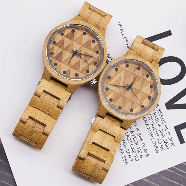 

new fashion bamboo wooden wristwatches simple dial leather wood watch men women christmas gifts, Slivery;brown