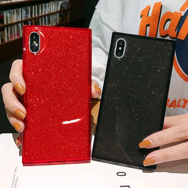 

роскошная glitter площади тпу телефон дело задняя крышка для iphone 11 pro max xs max xr x 8 7 6 plus shell