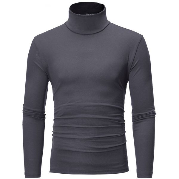 

men bottoming sweater new autumn winter high collar long sleeve solid color basic slim warm sweaters, White;black