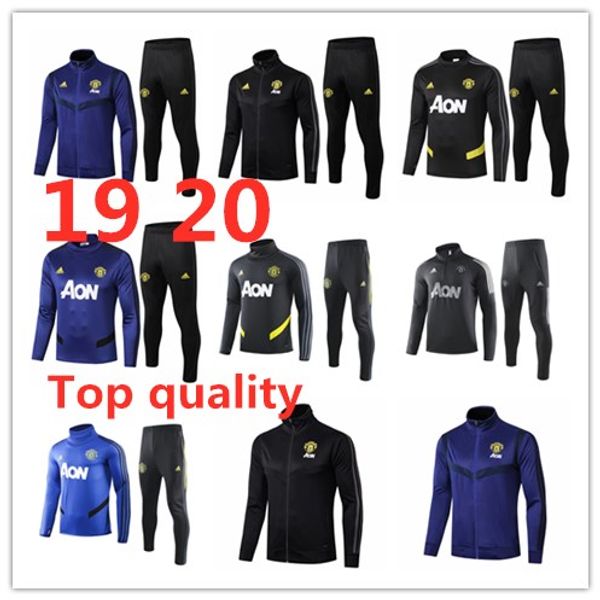 

19 20 man united jacket track uit uit pogba pogba occer jogging jacket kun aguero de bruyne city football training uit, Blue;black