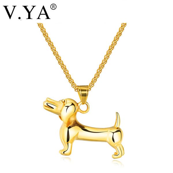 

v.ya 12 zodiacs lovely dog pendant necklaces for women men gold sliver black color christian blessing gift drop shipping, Silver