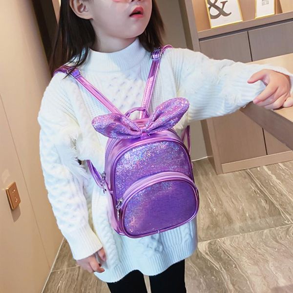 

mini backpacks girls kids cute bling butterfly knot backpacks travel school shoulder bag 2020 new zipper travel school bag