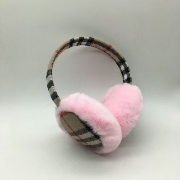 

women fashion warm earmuffs grid plus protect of, Blue;gray