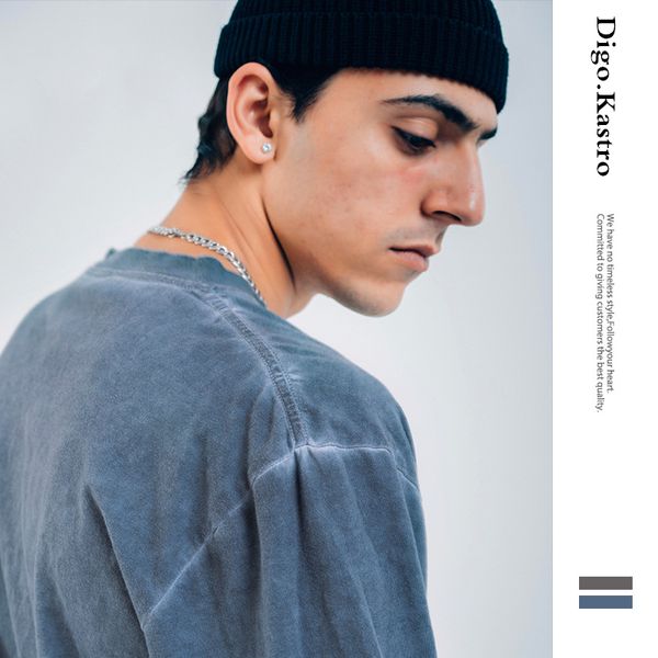 

2019 new washing make old men/women pullover retro style tide brand water staining sweatshirt streetwear couple long sleeves, Black