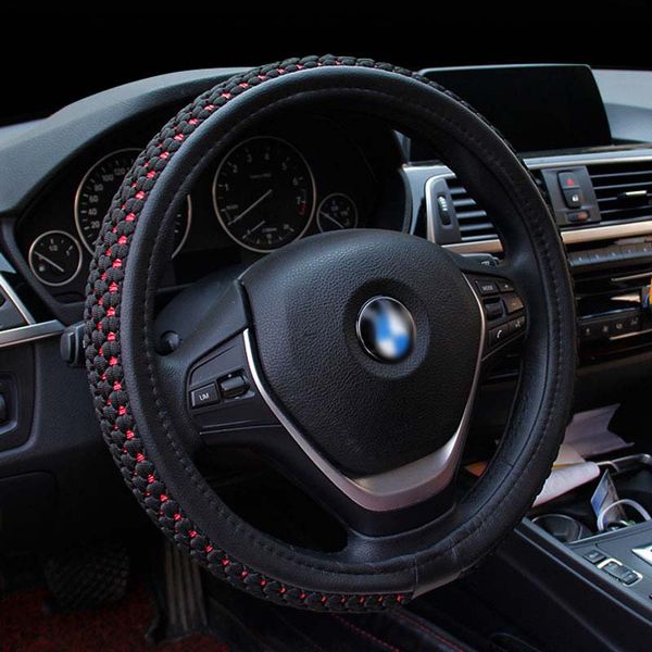 

car steering wheel cover custom diameter 36/38/40/42/45/47/50cm four seasons ice silk big truck bus van handlebar cover