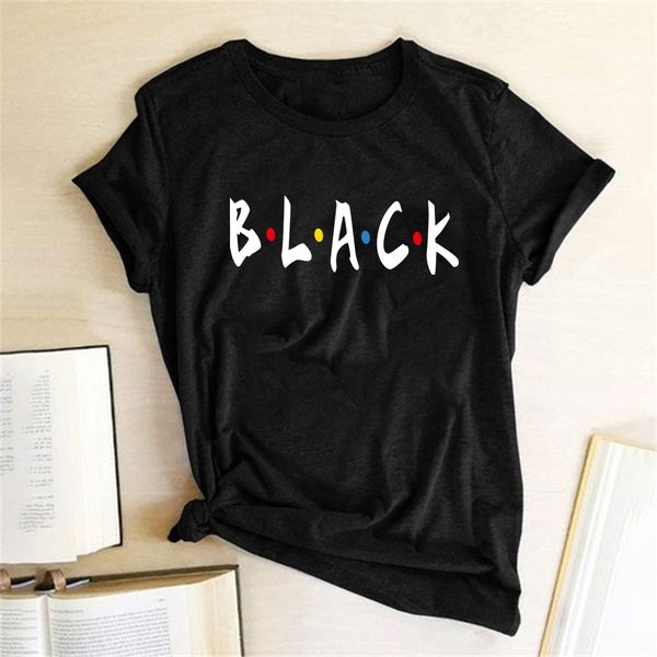 

black printed t-shirts women summer aesthetic clothes loose graphic tees women streetwear harajuku round neck camiseta mujer, White