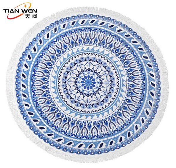

boho india mandala microfiber round beach towel indian flower tassels thick serviette quick compressed towel tapestry yoga mat