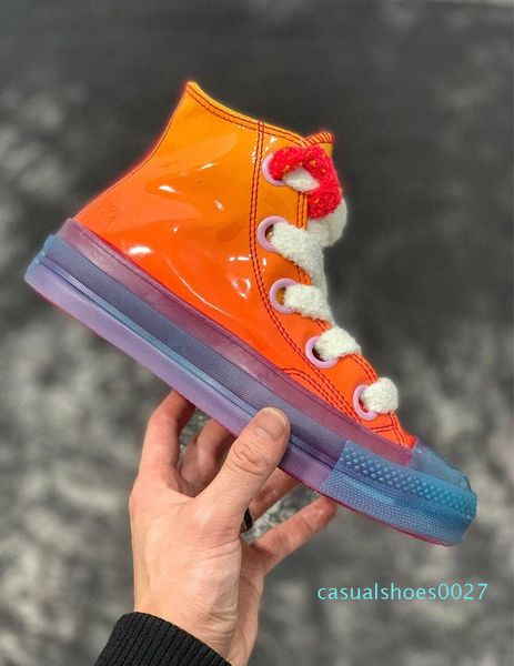 

2019 jw anderson chuck 70 toy patent leather casual shoes men's and women sneakers skateboard shoes size 35-44 c27, Black