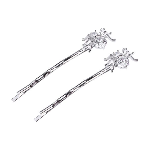 

1 pair of crystal hairpin vivid spider u-shaped silver-plated hair clip hair accessory pin for ladies women girls