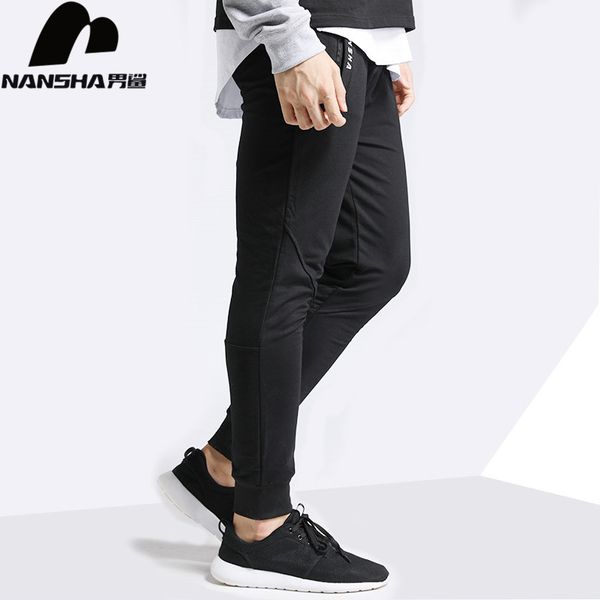 

nansha brand gyms men joggers casual men sweatpants joggers pantalon homme trousers sporting clothing bodybuilding pants, Black