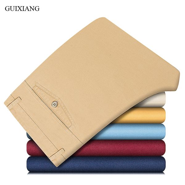 

2018 new arrival style men leisure long pants business casual think warm men's solid straight trousers size 29-40, Black