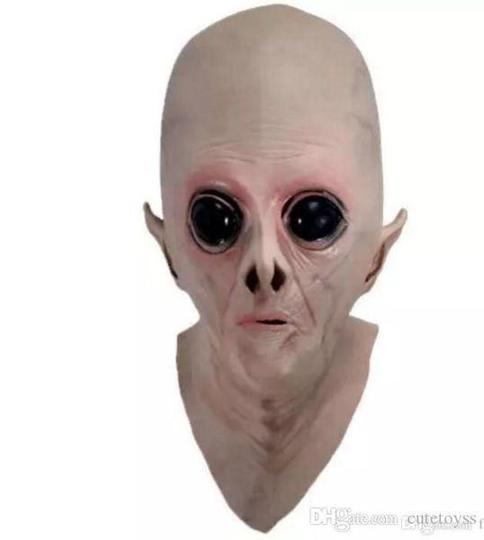 

new arrival scary silicone face mask alien ufo extra terrestrial party et horror rubber latex full masks for halloween party toy prop