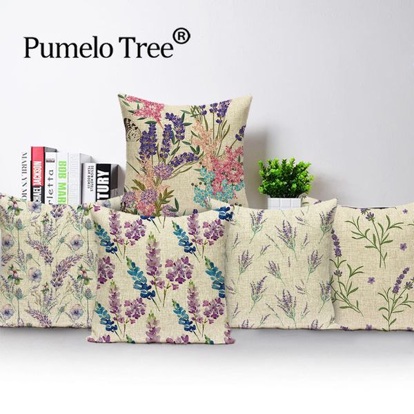 

lavender cushion cover grass plant nordic spring pillows covers toss throw pillow case tropical linen home decor cushions cases