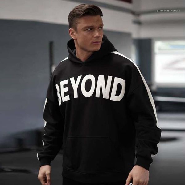 

hoodies fashion active style letter printed loose hooded pullover sweatshirts casual oversize sportswear autumn winter mens, Black