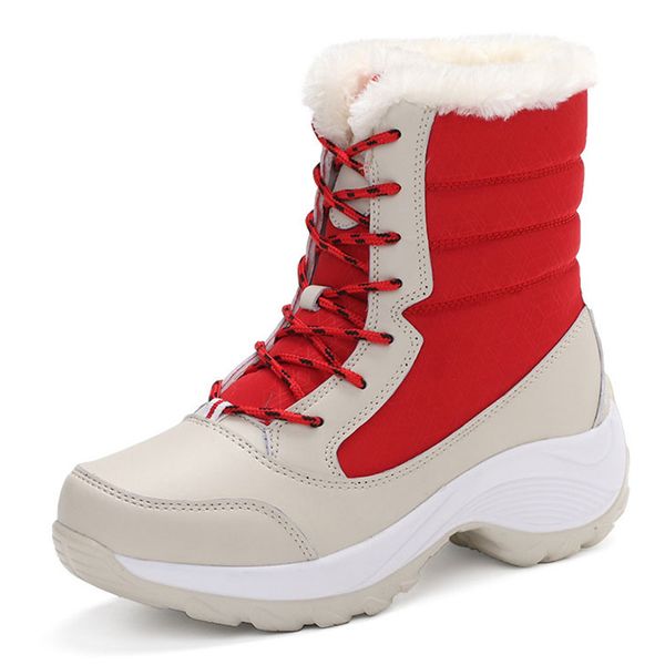 

women boots women snow boots with platform winter shoes woman plush ankle botas mujer thick heels booties winter, Black