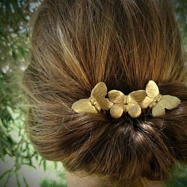 Vintage Butterfly Bridesmaid Headdress Bridal Hair Comb Clip