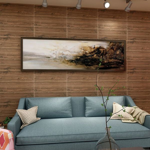 

3d multi-size wood grain self-adhesive wall stickers tv background wallpaper living room wallpaper waterproof decorative bedroom