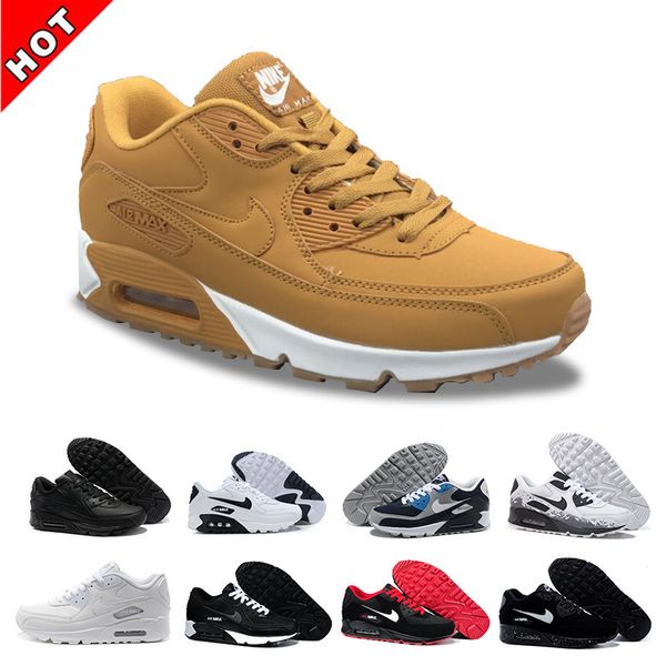 

air cushion 90 casual running shoes black white red 90 men women sneakers classic air90 trainer outdoor sports shoe kvl-6