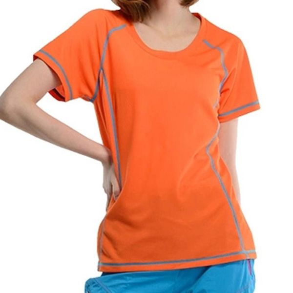 

women's slim outdoor sports running quick-drying short sleeve crew t-shirt, Black;red