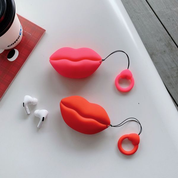 

роскошные airpods случай трехмерные сексуальные губы airpods беспроводной bluetooth гарнитуры силиконовые оболочки про защитное покрытие пок