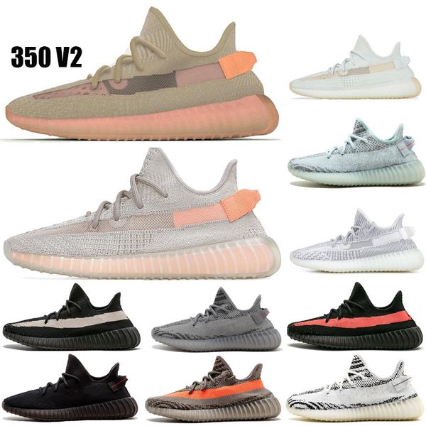 

350 V2 True Form Hyperspace Clay Static Mens Running Shoes Kanye West Cream White Black White Bred Women Fashion Sports Sneakers Size36-48