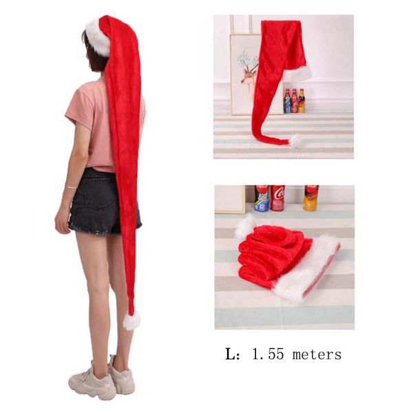 

christmas hat 1.5 meters long christmas hat plush decoration