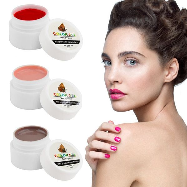 

5pcs 5ml nail gel polish pure colour builder solid extension gel 36 colors uv curing long lasting nail art tips bio, Red;pink