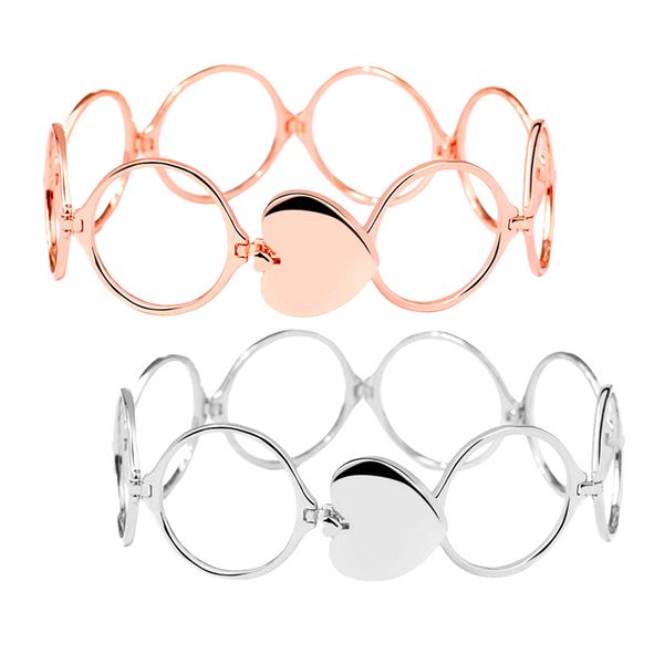 

2 pieces fashion retractable bangle heart foldable finger, Golden;silver
