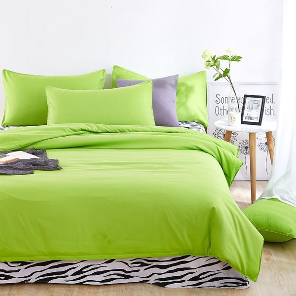 

fruit-green series green zebra stripes 3/4 pcs bedding set king  full twin duvet cover set flat sheet pillowcase