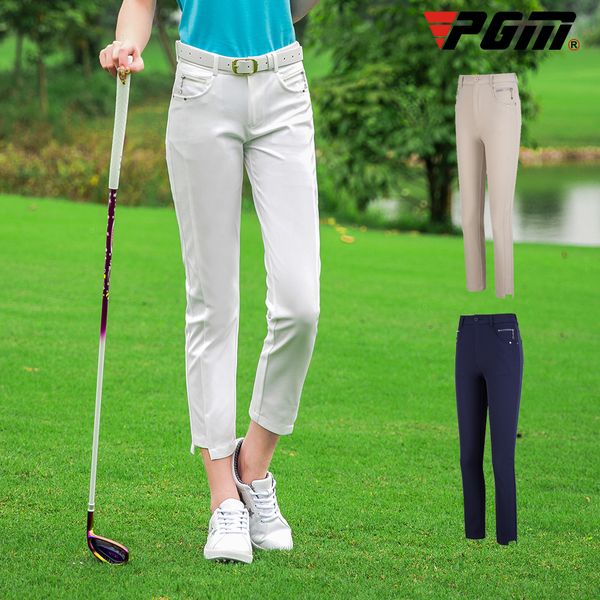 

pgm women ankle length golf pants highly-elastic trousers woman breathable slim golf tennis pants quick dry trouser d0780, Gary;green