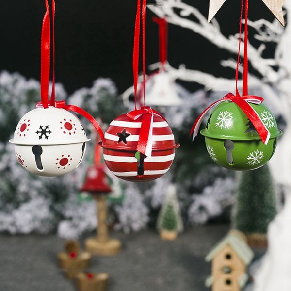 

3pcs/lot christmas ornament iron jingle bell pendant christmas decoration for home diy xmas tree pendant decoracion navidad