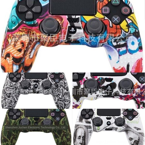 

cpwui camo camouflage soft silicone case cover 4 skin sleeve for playstation protection controller for ps4 gamepadfedex emsshipping