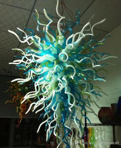 

110/220v ac led big size modern party favor decoration hand blown glass chandelier