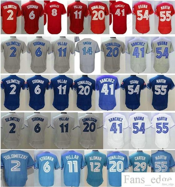 

Baseball #6 Marcus Stroman Jersey 11 Kevin Pilar 20 Donaldson 41 Aaron Sanchez 54 Roberto Osuna 55 Russell Martin Jerseys