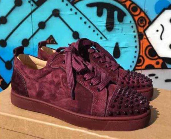 

new arrival spikes junior sneakers shoes women men red bottom sneakers low flats spiked shoes,brand design red soles shoes trainers snea, Black