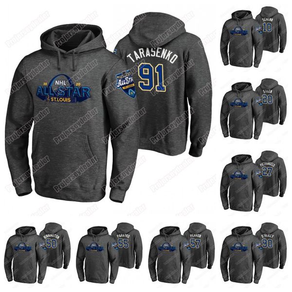 

st. louis blues 2020 all-star game hoodie vladimir tarasenko 50 binnington 90 ryan o'reilly alex pietrangelo alexander steen jersey, Black;red